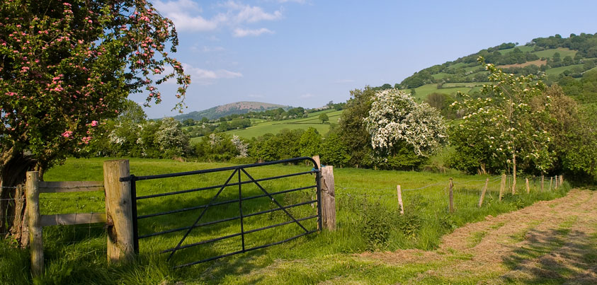 Trevyr Barn, views over countryside