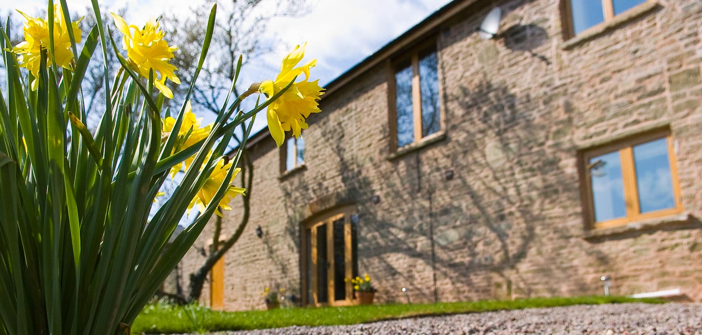 Trevyr Barn, front garden